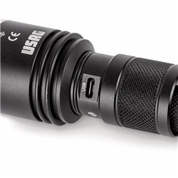 USAG 889 TR  Torcia LED in alluminio ricaricabile - 600 Lumen LxPxH mm 156x40x26 Peso gr 170            