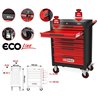 KS TOOLS ECOline BLACK/RED tool trolley with 7 drawers