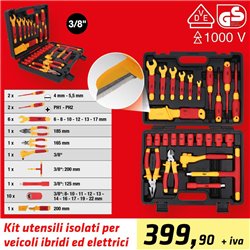 Serie di utensili isolati per veicoli ibridi ed elettrici, 26 pz - KS Tools