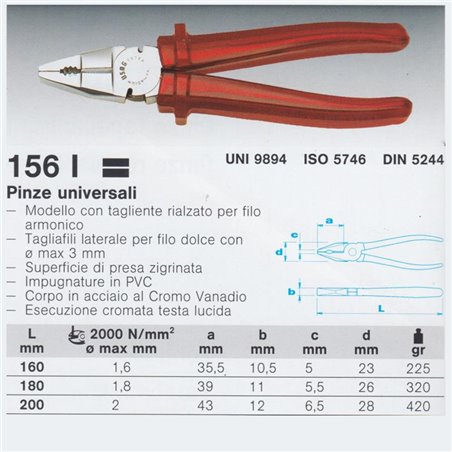 Usag 156 I x 160 Pinza Universali