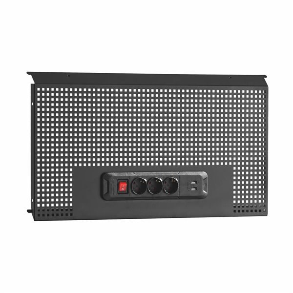 Usag 516 SA6T PANNELLO FORATO PORTAUTENSILI CON 3 PRESE SCHUKO E 2 PORTE USB