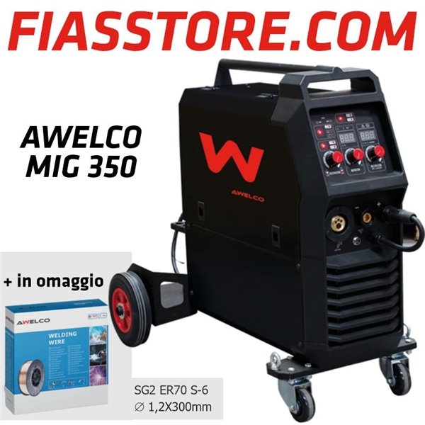 AWELCO MIG 350 3PH INVERTER WELDING MACHINE FOR MIG/MAG/MOG, MMA AND TIG LIFT 250A ELECTRODE WELDING