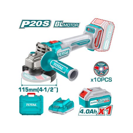 Angle Grinder 20V, 115 mm - Complete Set