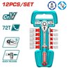 1/4” Socket Set and Accessories, 12 Pieces