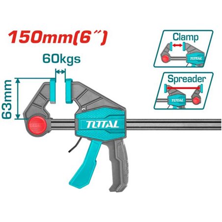 Reversible one-hand quick clamp 63x150- 60kg