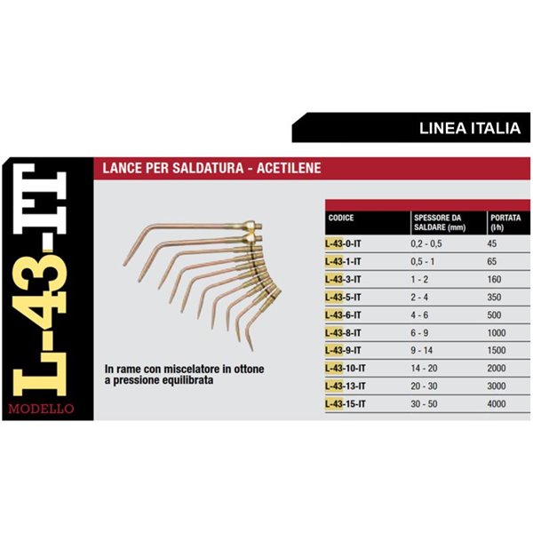 Lance per saldatura Acetilene Harris L43-8-IT