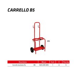 CARRELLI PORTA BOMBOLE B5 per bombole da 5Lt.- GCE 