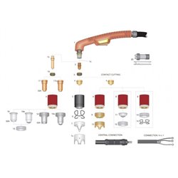 Complete plasma cutting torch TE-A101 Mt.6 M14x1