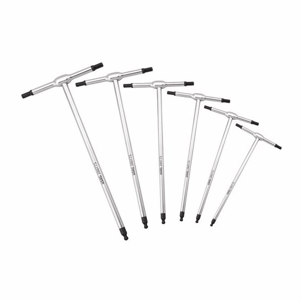 USAG 280 TTS/SE6  Serie di 6 chiavi a T maschio esagonali con testa sferica Peso gr 570              