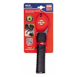 USAG 443 N  Chiave automatica a ripresa rapida per filtri olio (autovetture) Capacità Ø mm 66÷105 L max mm 290            
