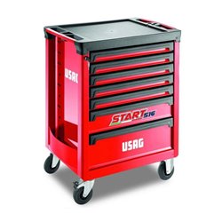 Usag 516 STS7V carrello start con sistema antiribaltamento - 7 cassetti (vuoto) rosso