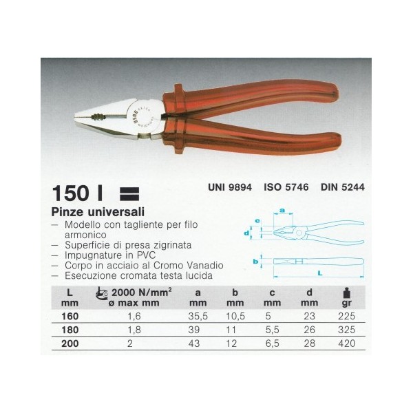 150 I 160  PINZA UNIVERSALE          (E)