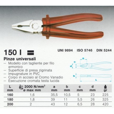 150 I 160  PINZA UNIVERSALE          (E)