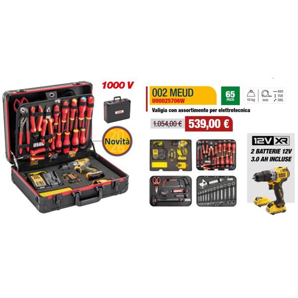 Usag 002 MEUD Valigia con assortimento per elettronica