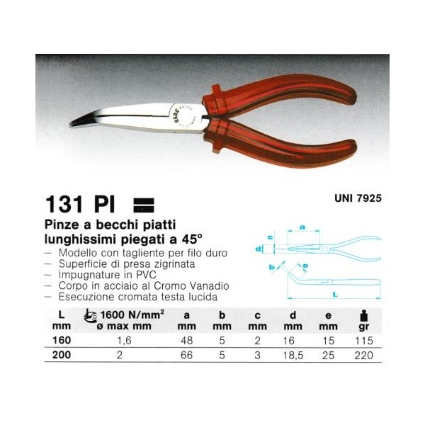 131 PI 200  PINZA BECCHI PIATTI       (E)