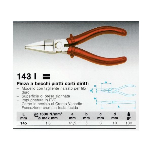 143 I   PINZA A BECCHI PIATTI (E)
