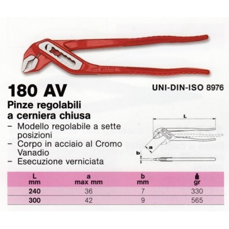 180 AV 300  PINZA REGOLABILE          (E)