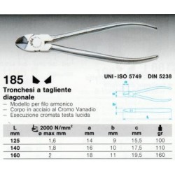 185 125  TRONCHESE DIAGONALE (B)