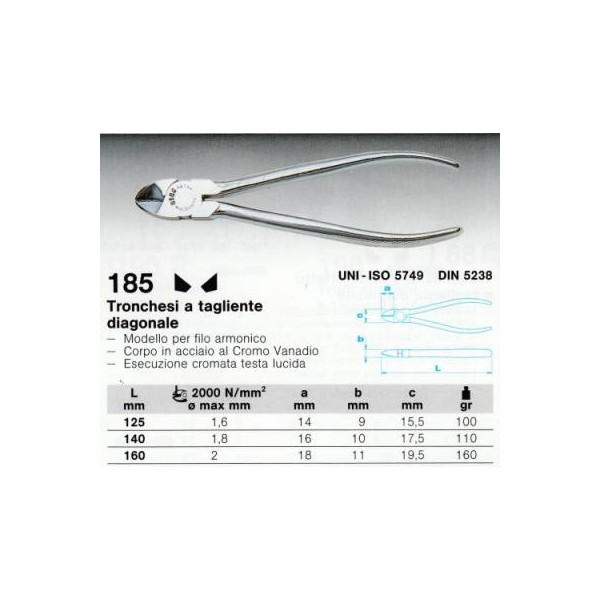 185 125  TRONCHESE DIAGONALE (B)
