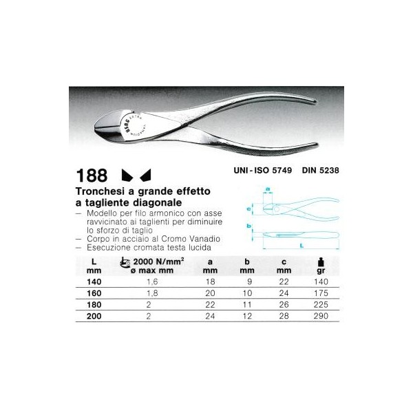 188 200  TRONCHESE  DIAGONALE (B)