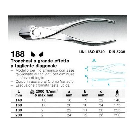 188 200  TRONCHESE  DIAGONALE (B)